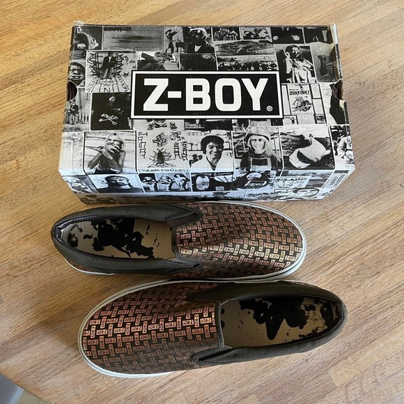 Vtg‎ Y2K NIB Jay Adams Z-Boy Dogtown Slip On Brown Metallic Skate Shoes Men\'s 12